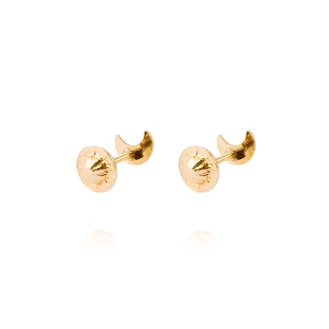 Aros de Oro 9kt Media Luna-2