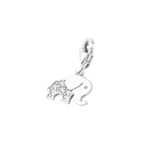 Colgante de Plata Esterlina 925 Elefante Circonita-0