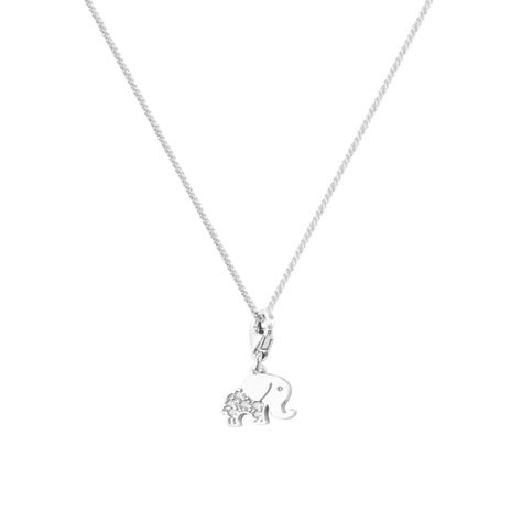 Colgante de Plata Esterlina 925 Elefante Circonita-1