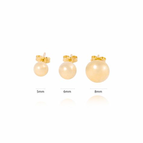 Aros de Oro 18kt Media Bolita 8,0mm Tornillo Mariposa-3