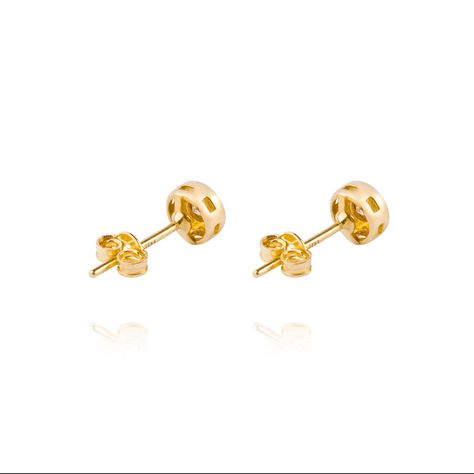 Aros de Oro 18kt Con Punto de Luz Circonita 4mm-1