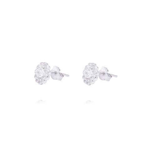 Aros Plata Esterlina 925 Flor Radiante y Circonitas-1