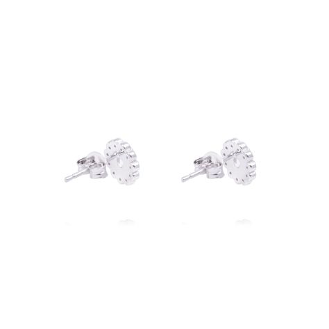 Aros Plata Esterlina 925 Flor Radiante y Circonitas-2