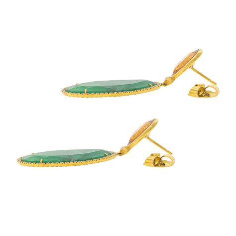 Aros Oro Amarillo 18kt Diamantes Esmeralda y Topacio-2