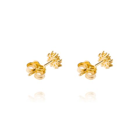 Aros de Oro 14kt Copo Circón Brillante-2