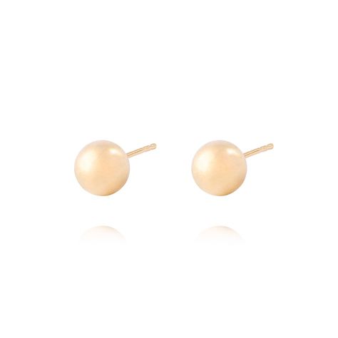 Aros de Oro 18kt Bolitas 7,0mm Tornillo Mariposa-0