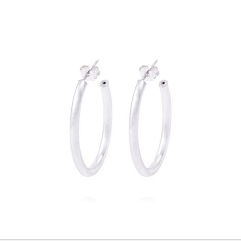 Aros de Plata Esterlina 925 Ovalado Tubo-0