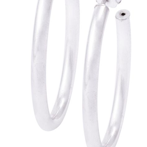 Aros de Plata Esterlina 925 Ovalado Tubo-1