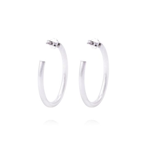 Aros de Plata Esterlina 925 Ovalado Tubo-2