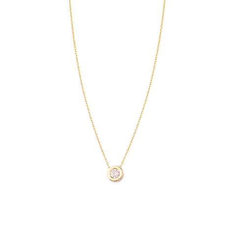Collar de Oro 18kt con Diamantes de Punto de Luz 10 Pts Totales-2