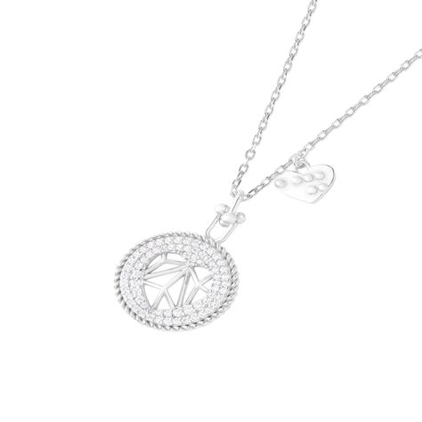 Collar de Plata Esterlina 925 Circulo Corazon Circon-1
