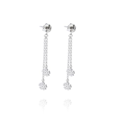 Aros de Plata Esterlina 925 Flor Circon Colgante-1