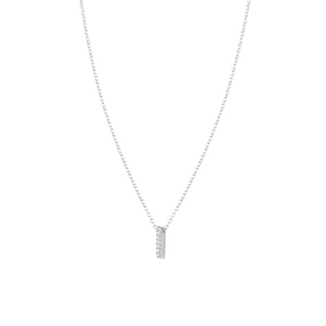 Collar de Plata Esterlina 925 Letra I Circon-0