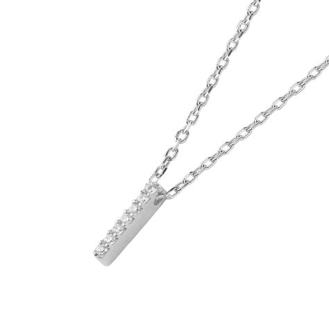 Collar de Plata Esterlina 925 Letra I Circon-1