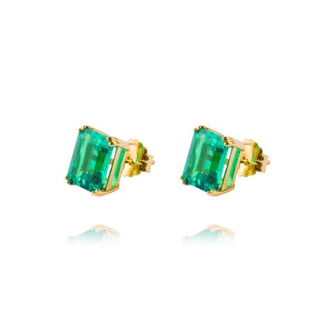 Aros de Oro de 18kt con Esmeraldas Naturales-0