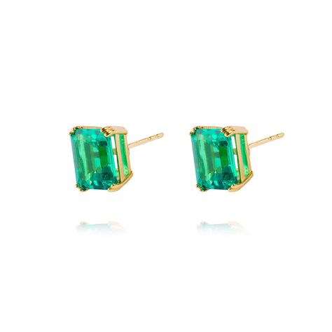 Aros de Oro de 18kt con Esmeraldas Naturales-1