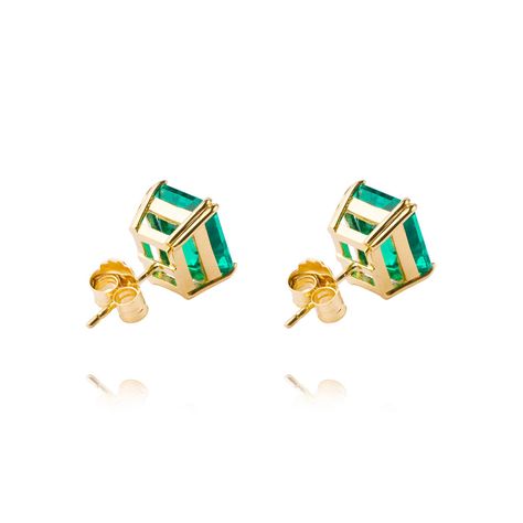 Aros de Oro de 18kt con Esmeraldas Naturales-2