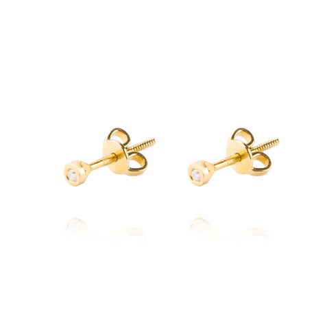 Aros de Oro 18kt con Diamantes Punto de Luz 4pts total SI/H-0