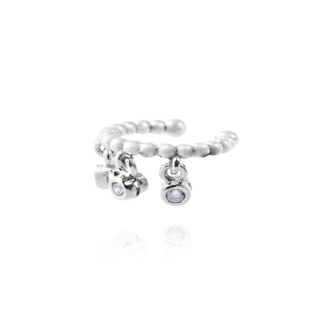 Aros de Plata Esterlina 925 Bolitas Circon Individual-0