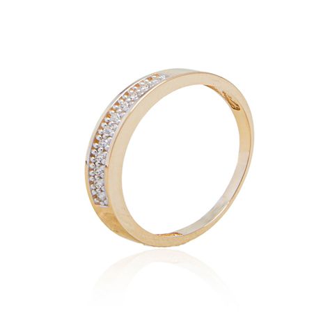 Anillo Compromiso de Oro 18Kt Cintillo Alto Circones-0