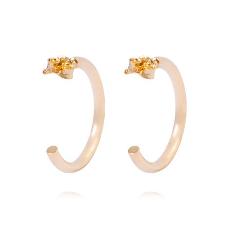 Aros de Oro 18kt Media Argolla Tubo 19MM-2