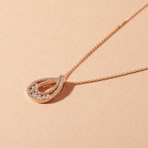 Collar Oro Miel 18kt Diamantes 43 Pts G/VS Corte Brillante-0