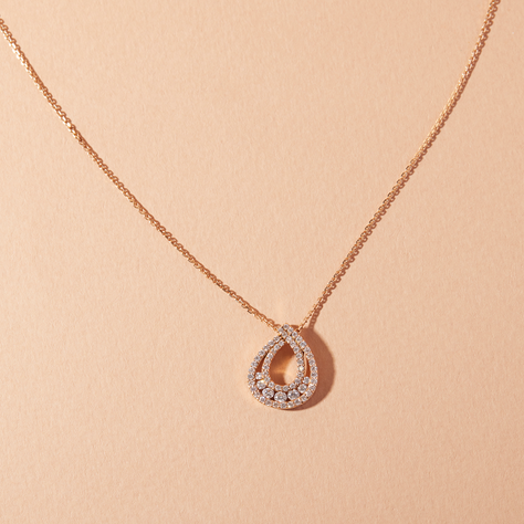 Collar Oro Miel 18kt Diamantes 43 Pts G/VS Corte Brillante-2