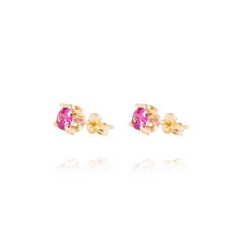 Aros de Oro 18kt Rubí 4MM-0