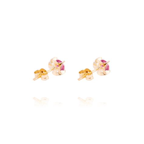 Aros de Oro 18kt Rubí 4MM-2