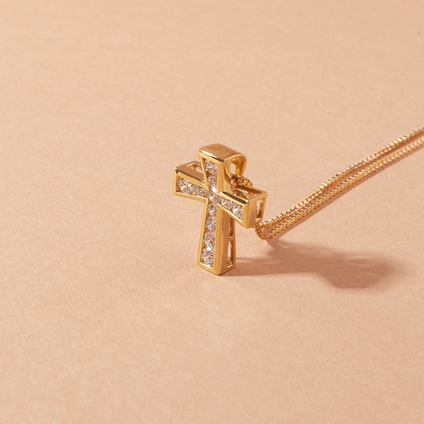 Collar Oro 18kt Diamantes Cruz 55Pts | Danielle Costantini-2