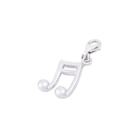 Colgante de Plata Esterlina 925 Nota Musical Mosquetón Ajustable-0