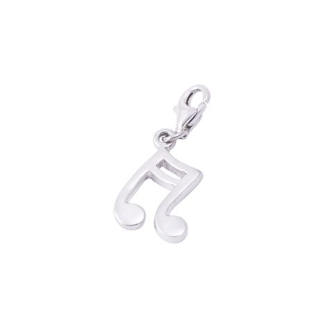 Colgante de Plata Esterlina 925 Nota Musical Mosquetón Ajustable-1