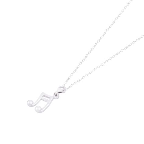 Colgante de Plata Esterlina 925 Nota Musical Mosquetón Ajustable-2