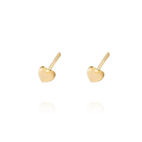 Aros de Oro 18kt Modelo Tipo Corazón Pequeño-1
