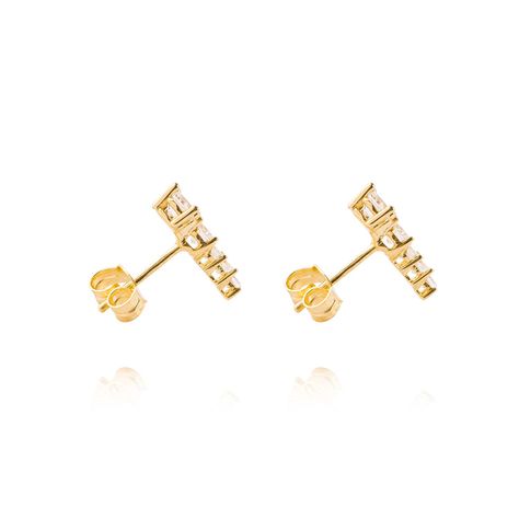 Aros de Oro 18kt Modelo Circón Puntos-2