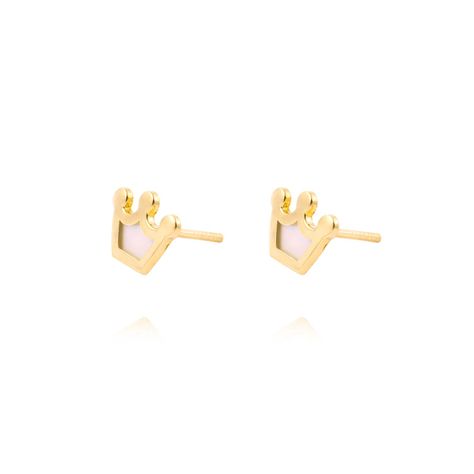 Aros de Oro 18kt Corona con Nacar. Abridor-1