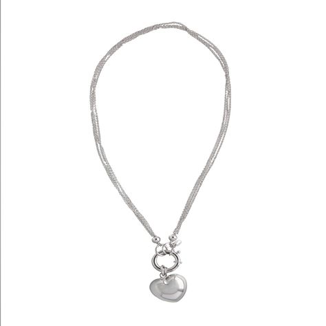 Collar Plata Esterlina 925 Corazón Timón-0