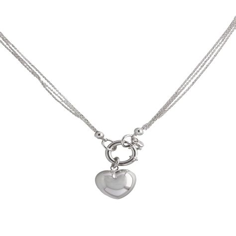 Collar Plata Esterlina 925 Corazón Timón-1