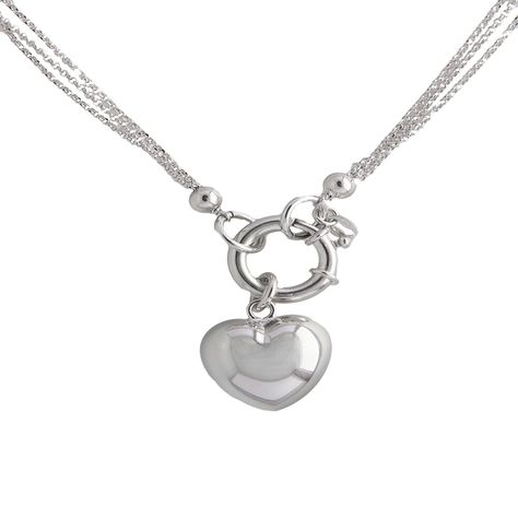 Collar Plata Esterlina 925 Corazón Timón-2