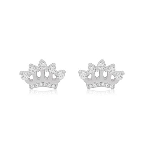 Aros de Plata Esterlina 925 Corona Circones-1