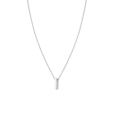 Collar de Plata Esterlina 925 Letra I Lisa-0