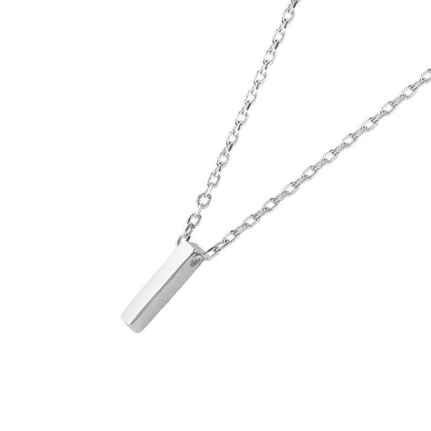 Collar de Plata Esterlina 925 Letra I Lisa-1