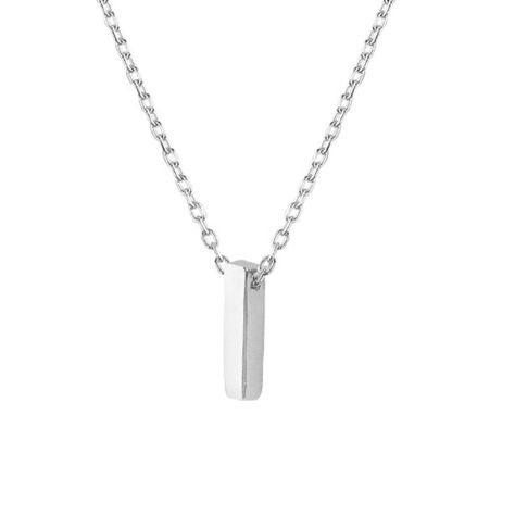 Collar de Plata Esterlina 925 Letra I Lisa-2