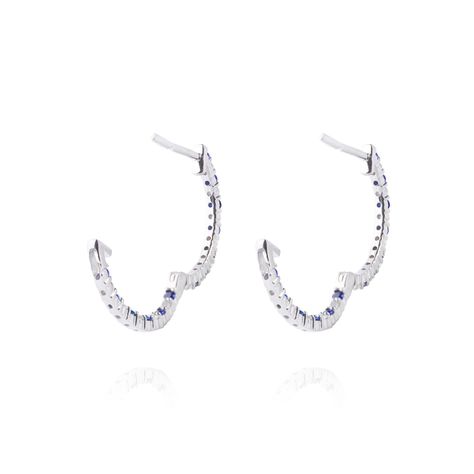 Aros Oro Blanco 18kt Diamantes 26pts total SI/H 34pts Zafiro-2