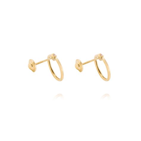 Aros de Oro 18kt Circulo Circón-2