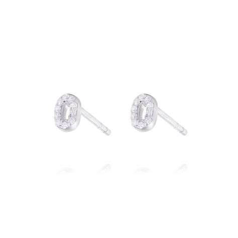 Aros de Plata Esterlina 925 Letra O-1