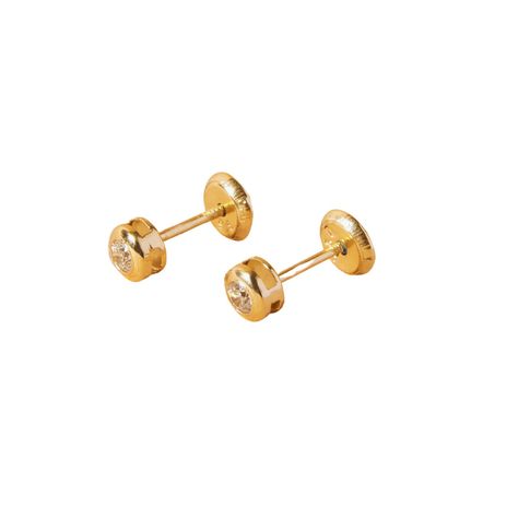 Aros de Oro 18kt Con Circon 2,5mm Punto De Luz-1