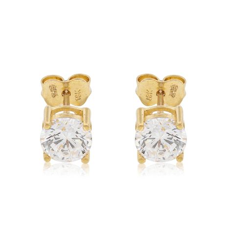 Aros de Oro 18kt con Circonita de 6mm 4Grifas-0