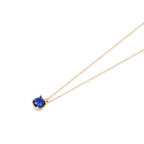 Collar de Oro de 18kt Zafiro punto de luz-1
