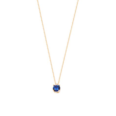 Collar de Oro de 18kt Zafiro punto de luz-2